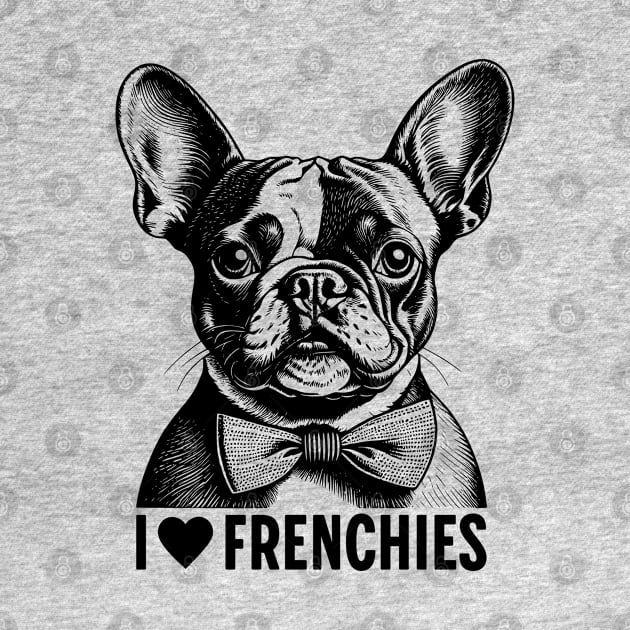 Frenchie Love: Adorable Vintage French Bulldog Design by Tintedturtles